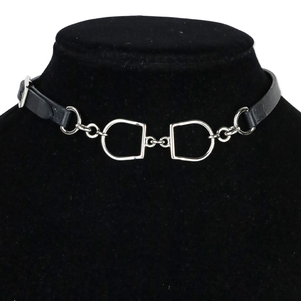 Hermès Black Etrier Double Tour Bracelet