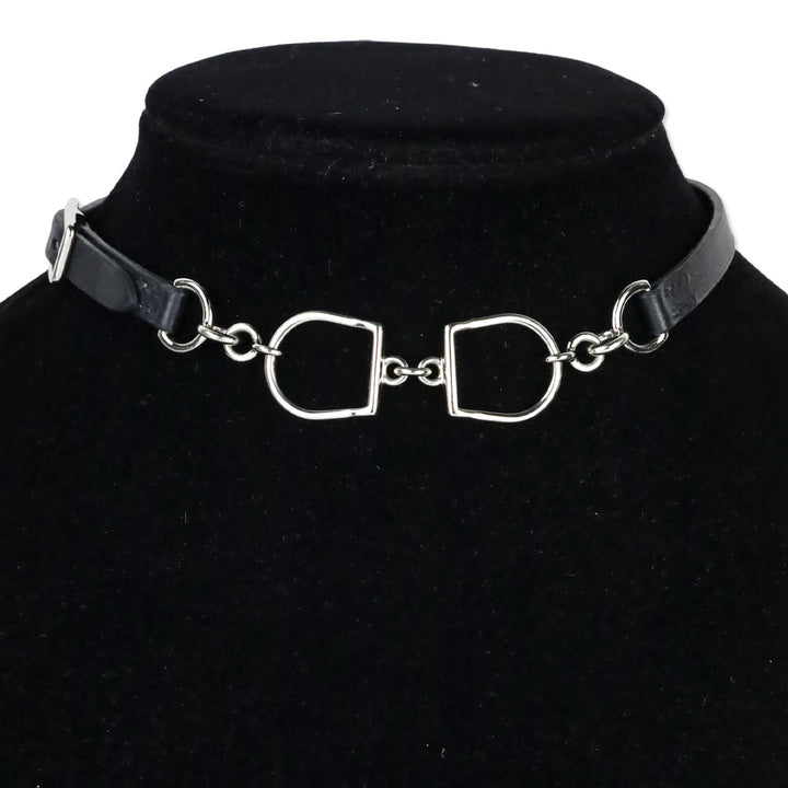 Hermès Black Etrier Double Tour Bracelet