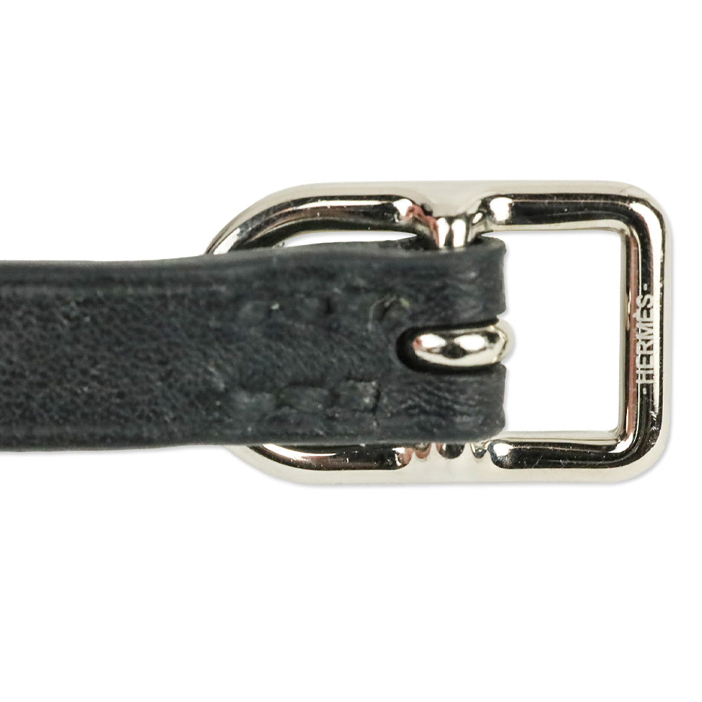 Hermès Black Etrier Double Tour Bracelet