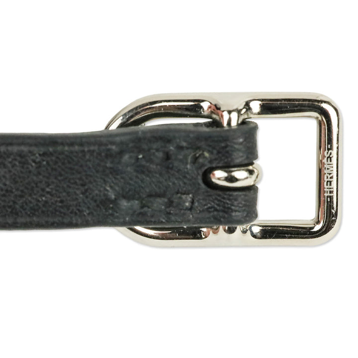 Hermès Black Etrier Double Tour Bracelet