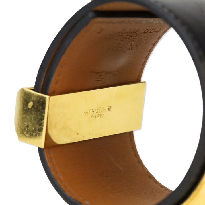 Hermès Black Leather Collier de Chien Bracelet