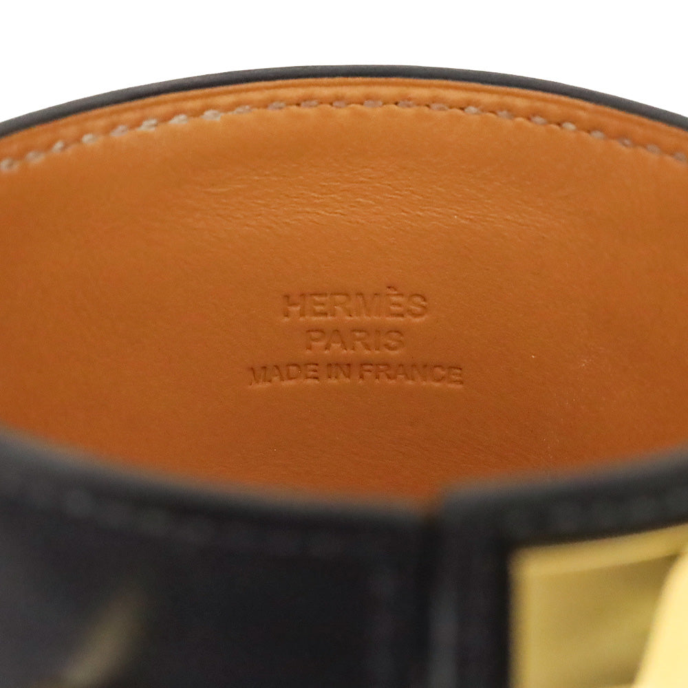 Hermès Black Leather Collier de Chien Bracelet