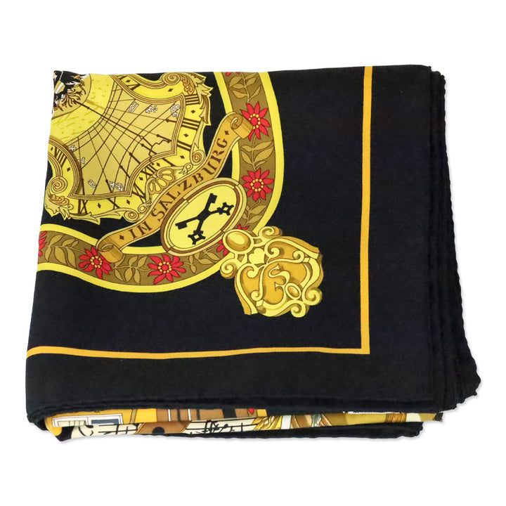 Hermès Black Multi Salzburg by Loic Dubigeon Carré Foulard 90 Scarf