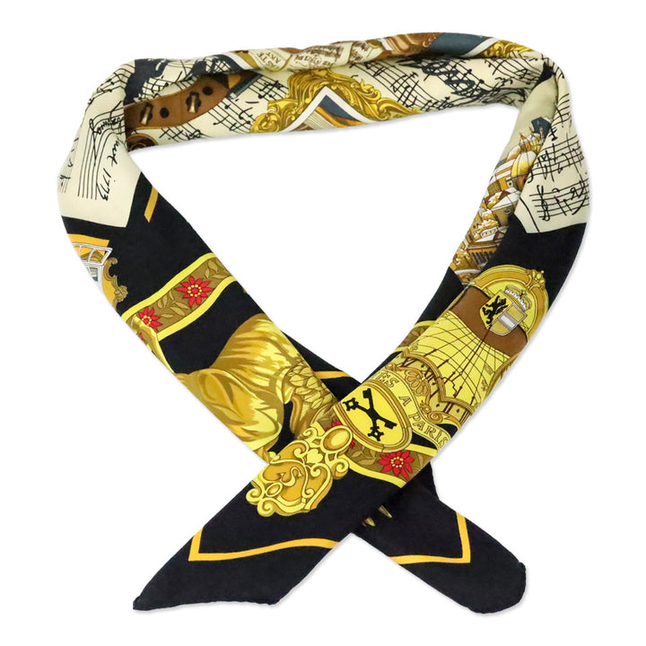 Hermès Black Multi Salzburg by Loic Dubigeon Carré Foulard 90 Scarf