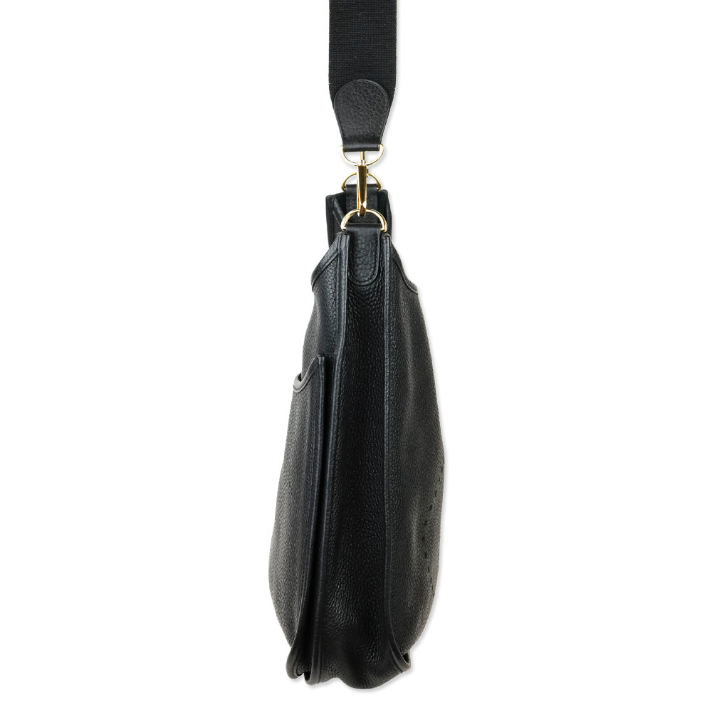 Hermès Black Taurillon Clemence Evelyne III 33 GM Gold Hardware