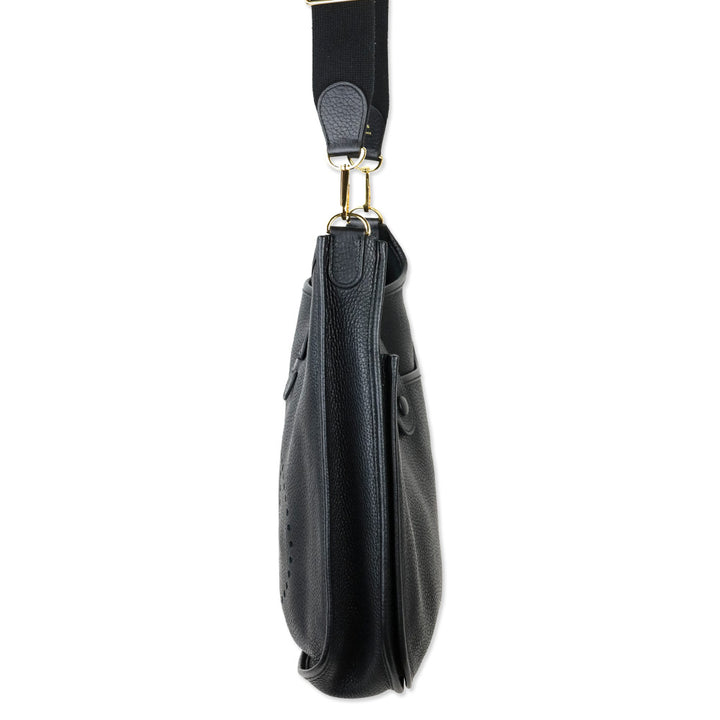 Hermès Black Taurillon Clemence Evelyne III 33 GM Gold Hardware