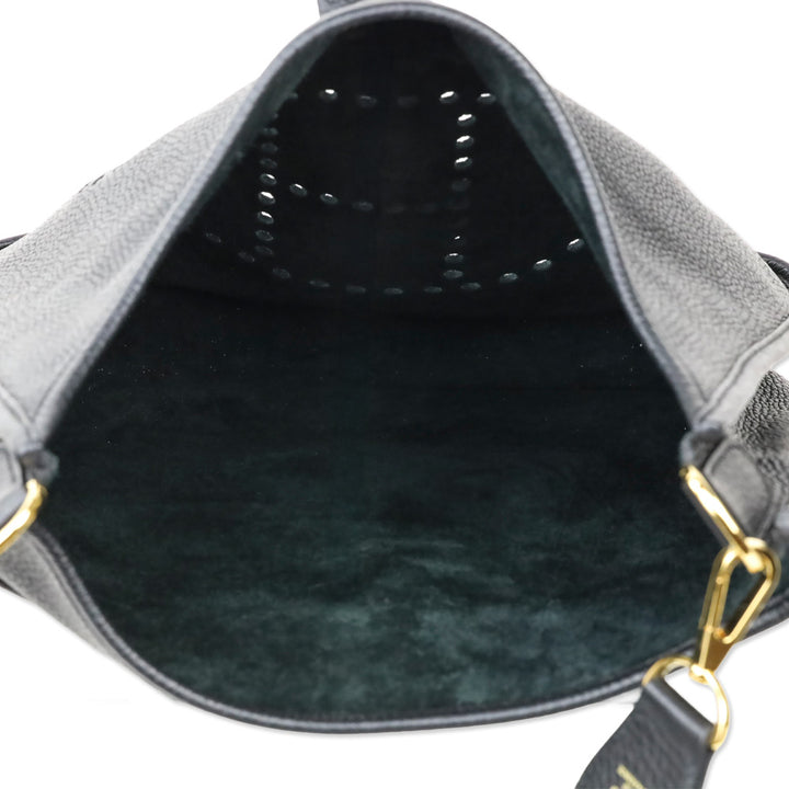 Hermès Black Taurillon Clemence Evelyne III 33 GM Gold Hardware