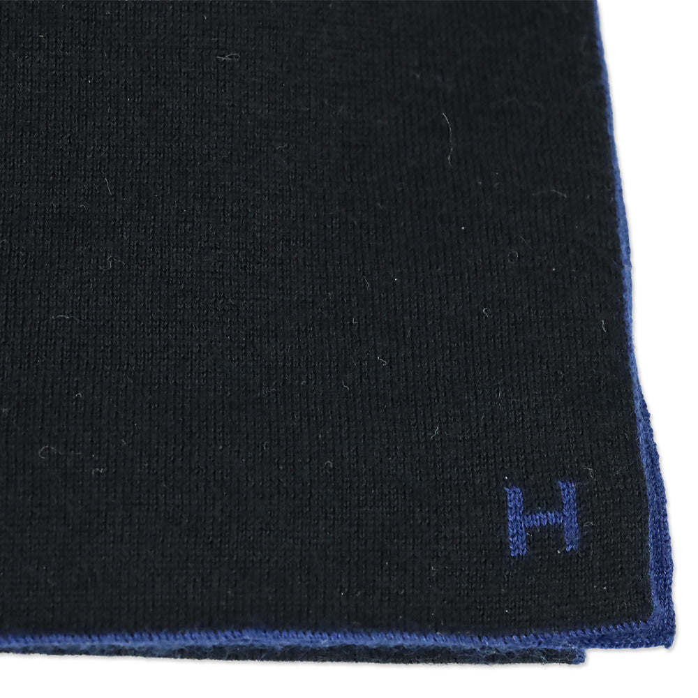Hermès Black/Blue Cashmere Silk Aller-Retour Scarf
