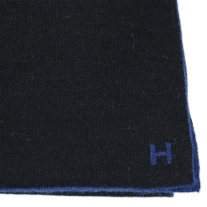 Hermès Black/Blue Cashmere Silk Aller-Retour Scarf
