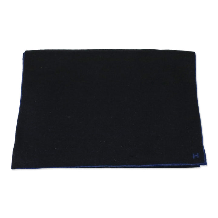Hermès Black/Blue Cashmere Silk Aller-Retour Scarf
