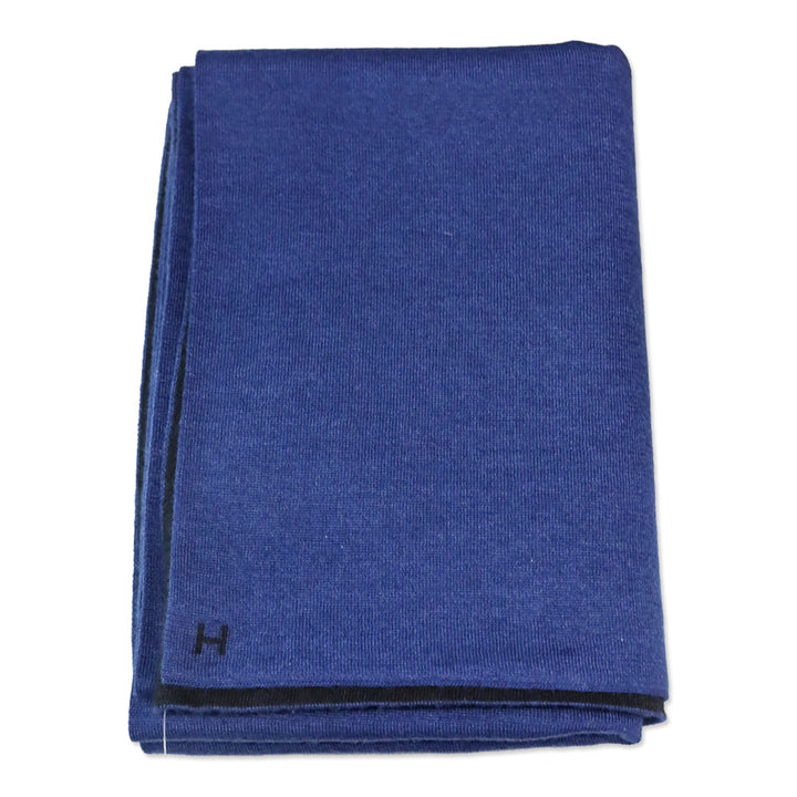 Hermès Black/Blue Cashmere Silk Aller-Retour Scarf