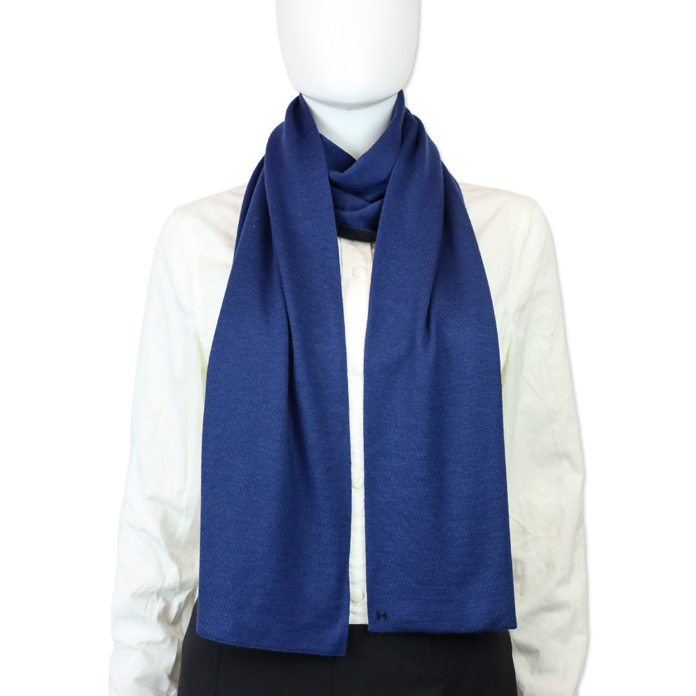Hermès Black/Blue Cashmere Silk Aller-Retour Scarf