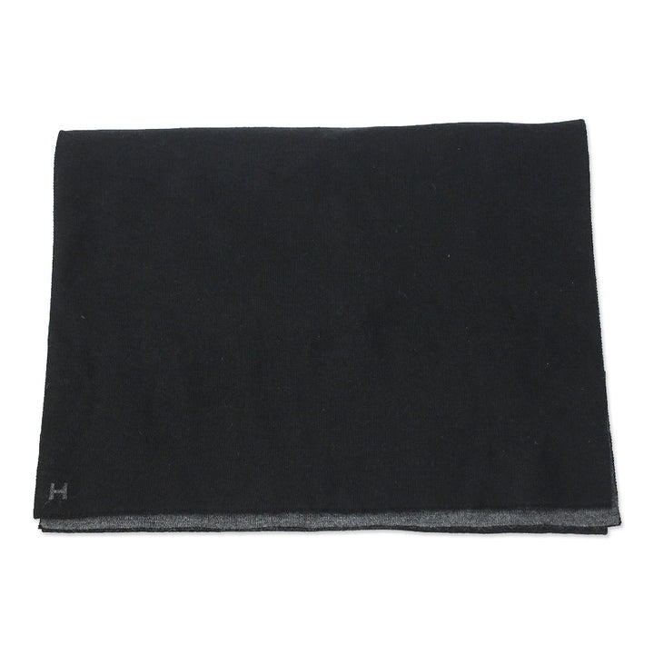 Hermès Black/Flannelle Cashmere Silk Aller-Retour Scarf