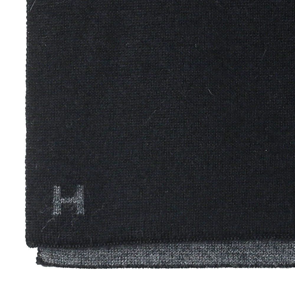 Hermès Black/Flannelle Cashmere Silk Aller-Retour Scarf