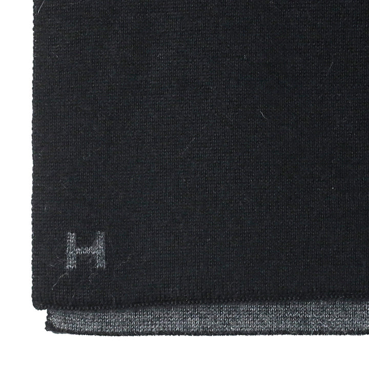 Hermès Black/Flannelle Cashmere Silk Aller-Retour Scarf