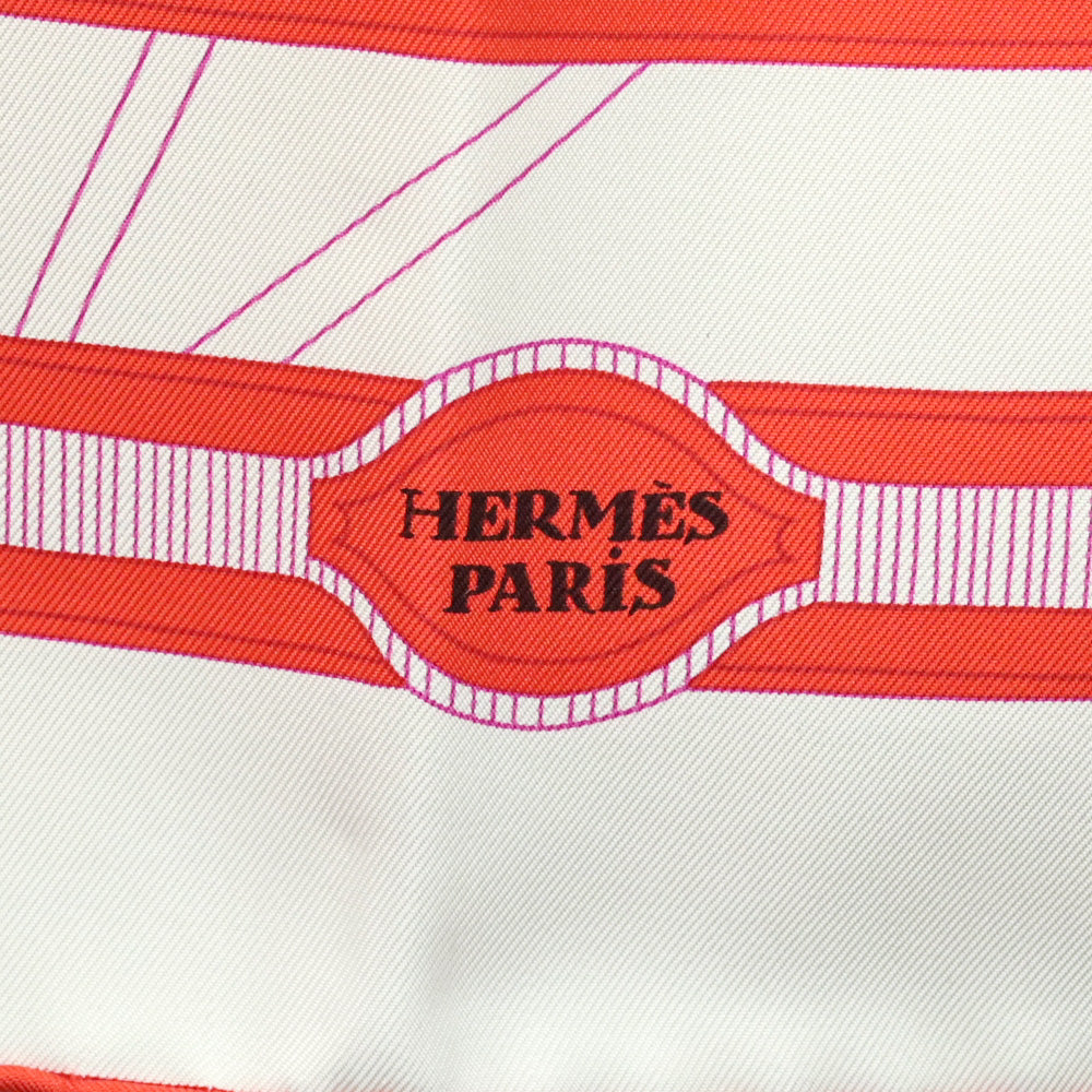Hermès Blanc/Rouge/Mauve Les Nouveaux Amoureux de Paris Silk Scarf
