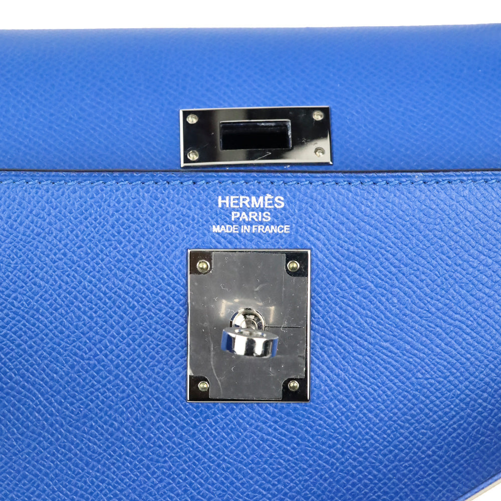 Hermès Bleu Hydra Epsom Sellier Kelly 32 with Palladium Hardware