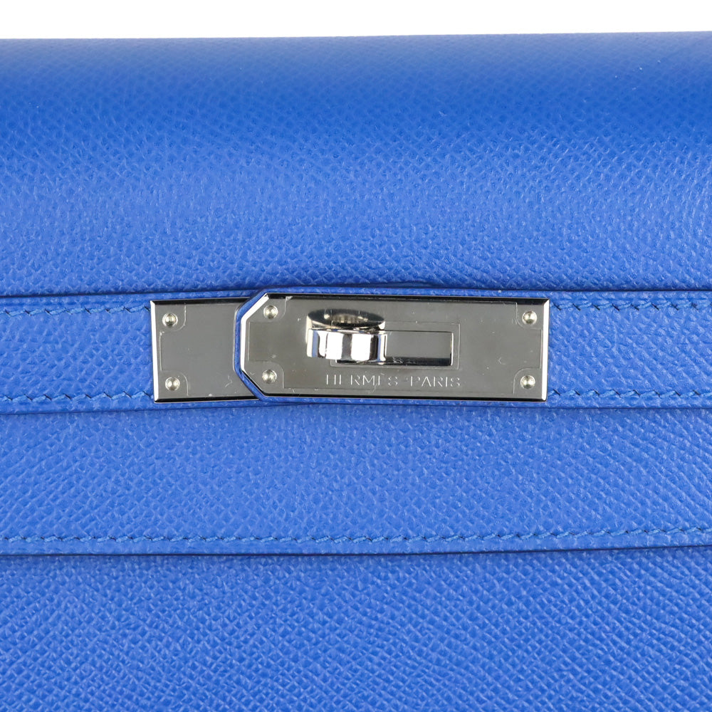 Hermès Bleu Hydra Epsom Sellier Kelly 32 with Palladium Hardware