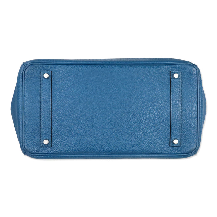 Hermès Bleu de Galice Taurillon Clémence Retourne Birkin 35 with Palladium Hardware