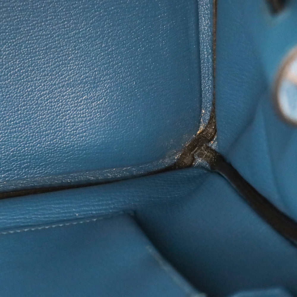 Hermès Bleu de Galice Taurillon Clémence Retourne Birkin 35 with Palladium Hardware