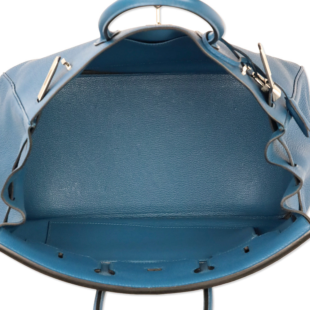 Hermès Bleu de Galice Taurillon Clémence Retourne Birkin 35 with Palladium Hardware