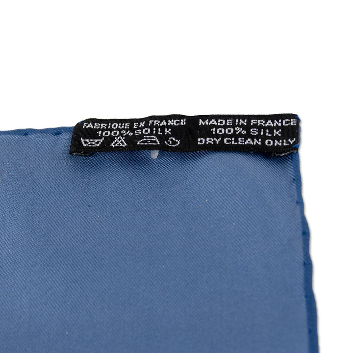 Hermès Blue Silk Pocket Square