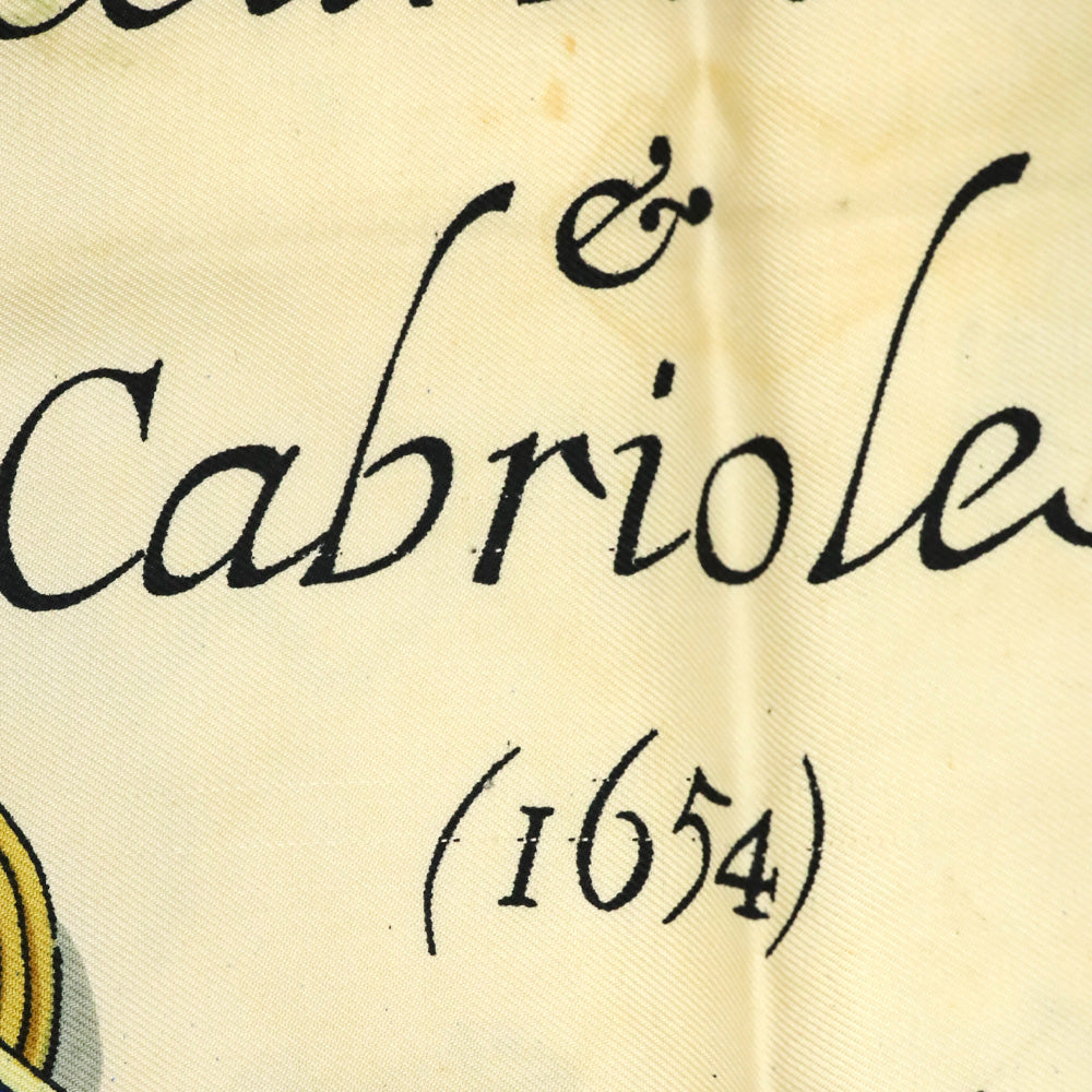 Hermès Blue/Cream Courbettes et Cabrioles Carré Silk Scarf