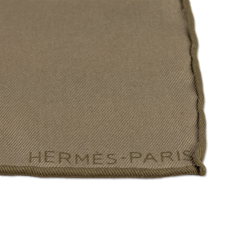 Hermès Brown Silk Pocket Square