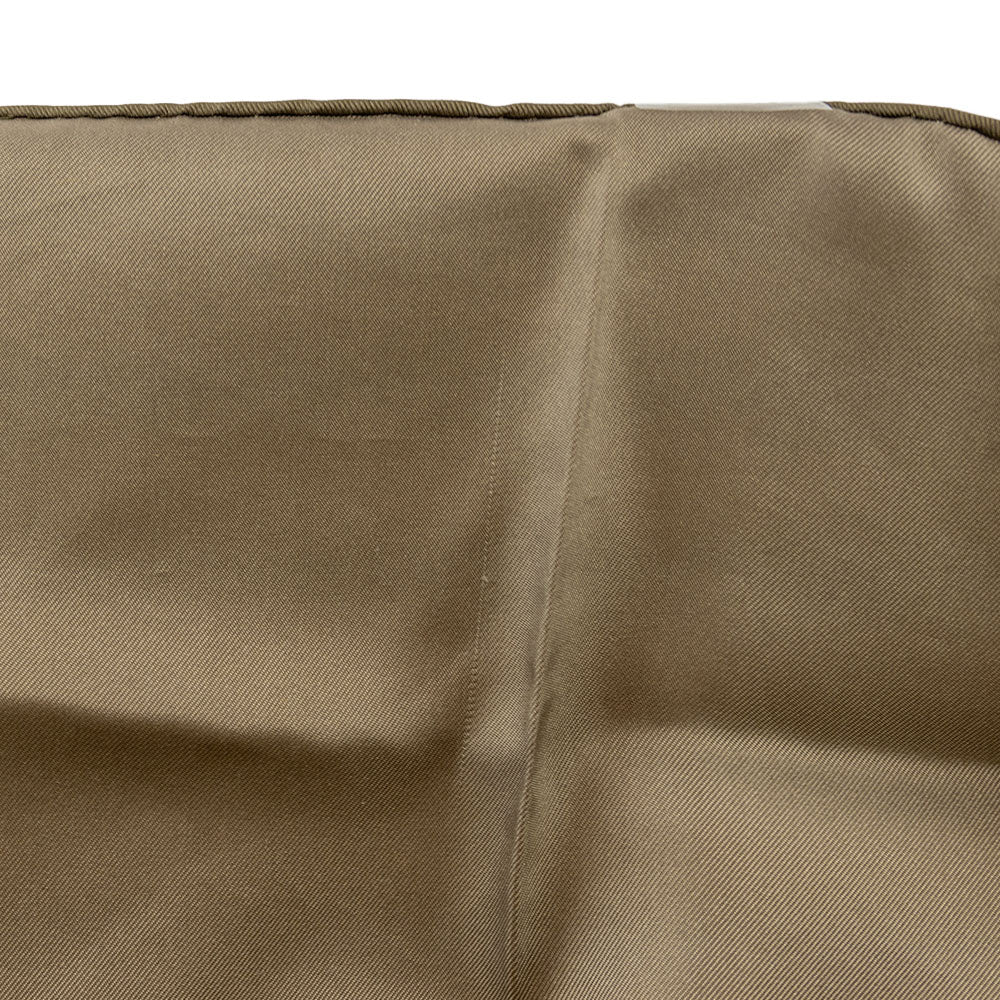 Hermès Brown Silk Pocket Square