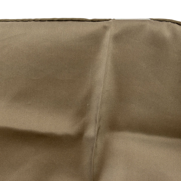 Hermès Brown Silk Pocket Square