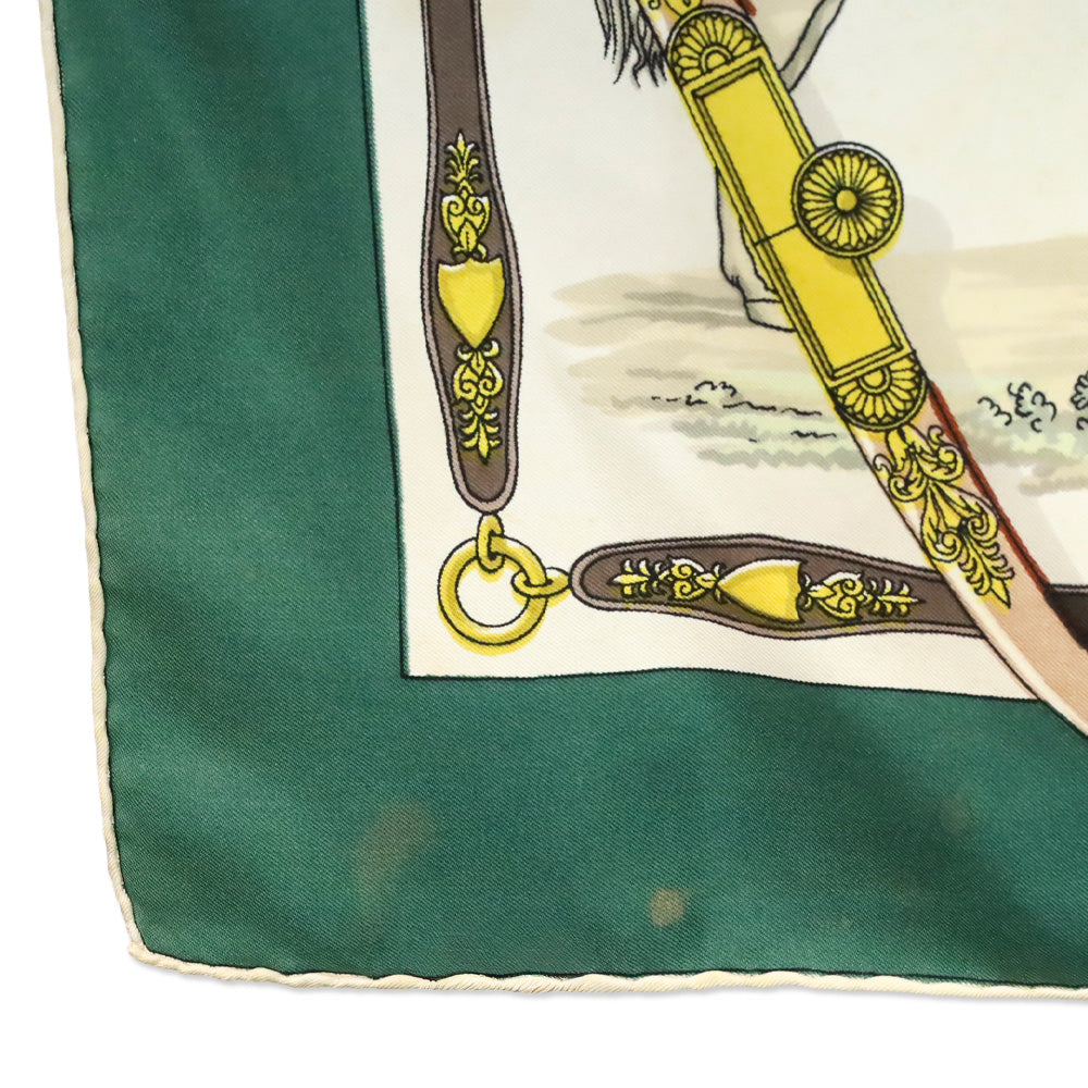 Hermès Brown/Green Harnais A l’Anglaise Silk Carré Scarf