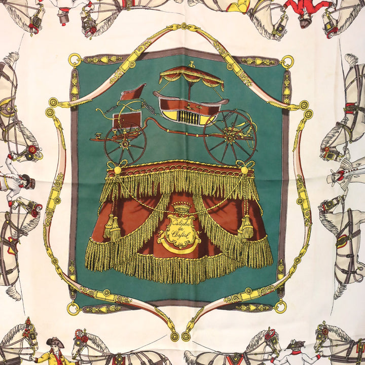 Hermès Brown/Green Harnais A l’Anglaise Silk Carré Scarf