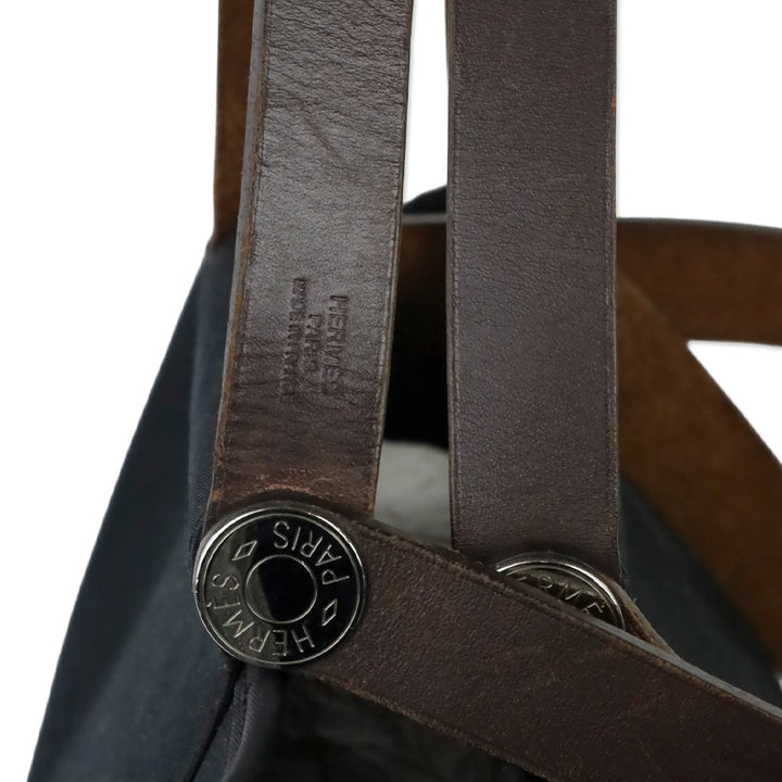 Hermès Cabag Elan Toile and Leather 39