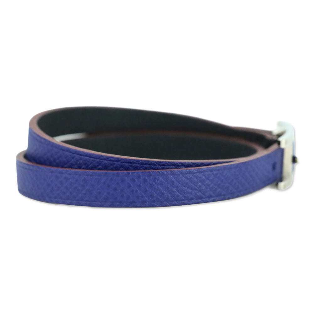 Hermès Cobalt Blue/Black Behapi Double Tour Bracelet