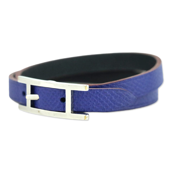 Hermès Cobalt Blue/Black Behapi Double Tour Bracelet