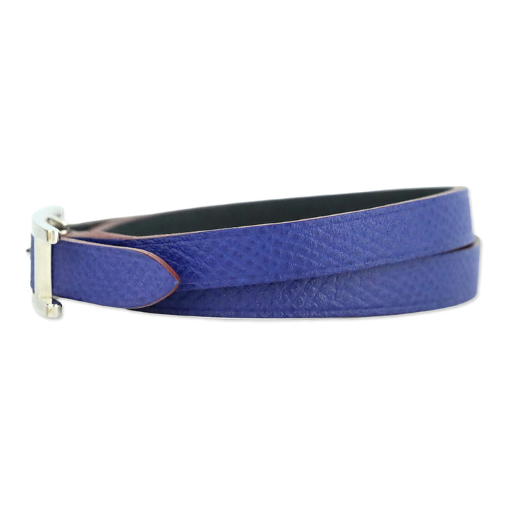 Hermès Cobalt Blue/Black Behapi Double Tour Bracelet