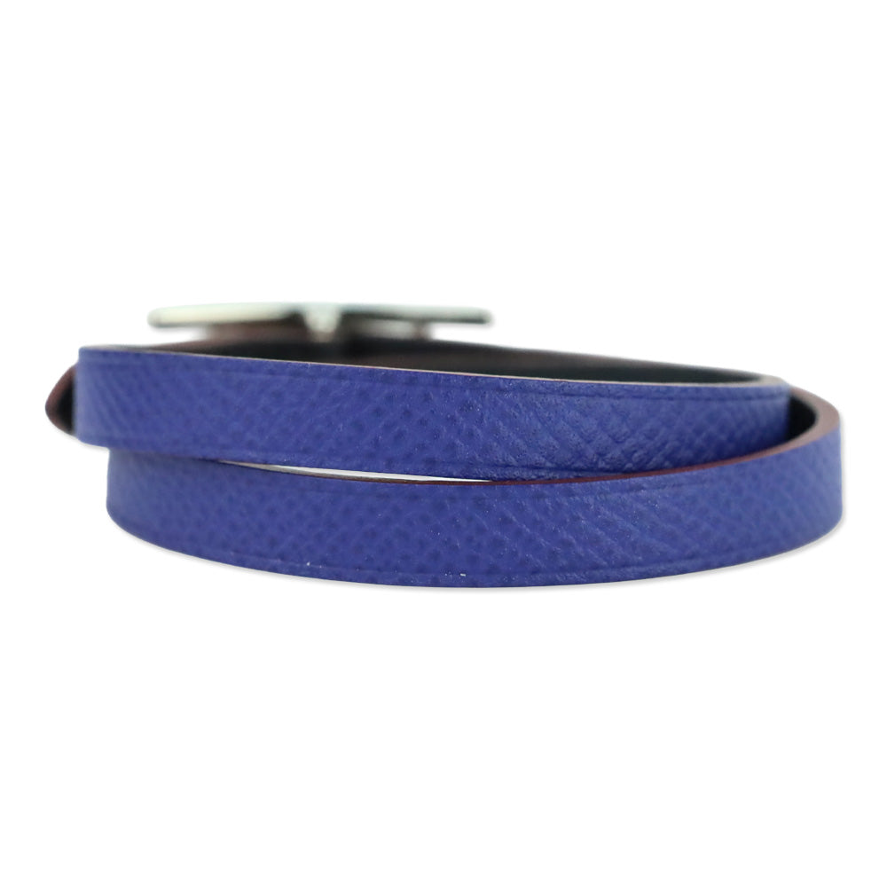 Hermès Cobalt Blue/Black Behapi Double Tour Bracelet