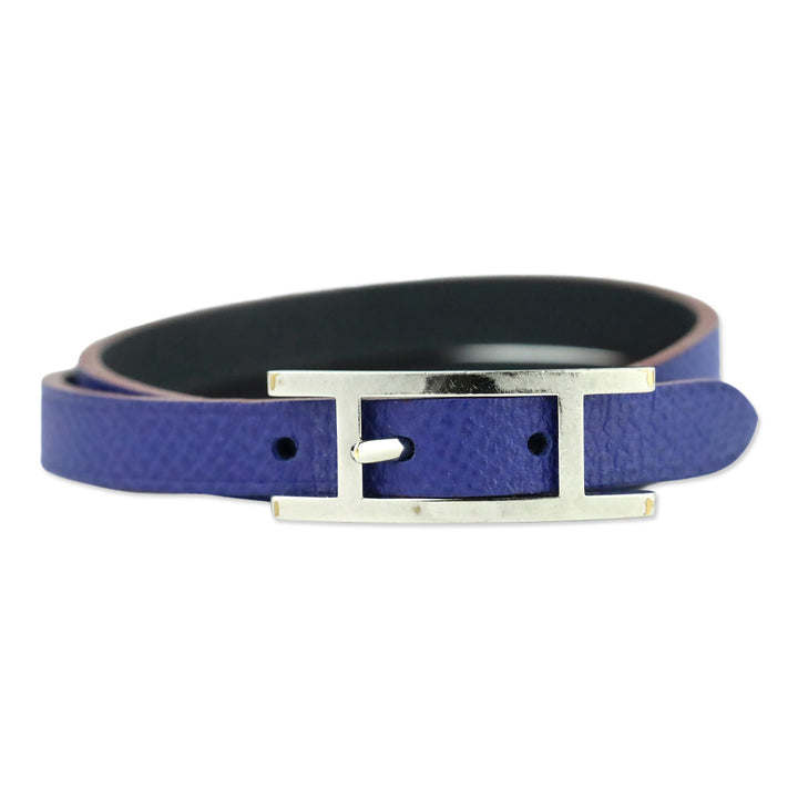 Hermès Cobalt Blue/Black Behapi Double Tour Bracelet