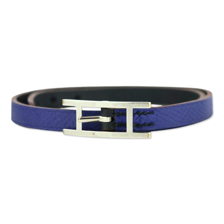 Hermès Cobalt Blue/Black Behapi Double Tour Bracelet