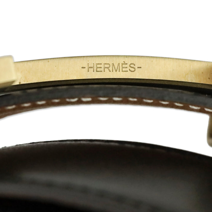 Hermès Constance Belt Buckle & Reversible Macassar/Gold Leather Strap