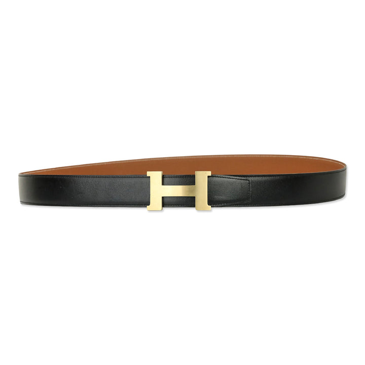 Hermès Constance Belt Buckle & Reversible Macassar/Gold Leather Strap