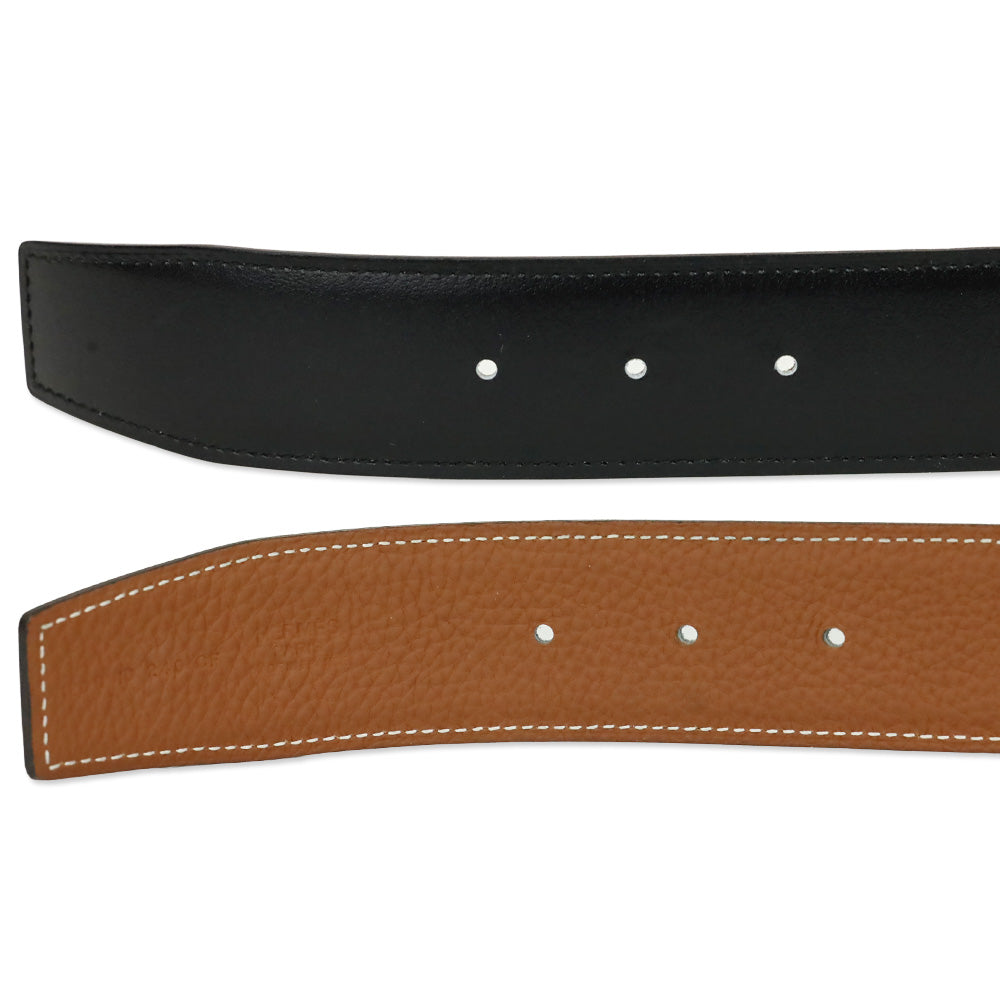 Hermès Constance Belt Buckle & Reversible Macassar/Gold Leather Strap