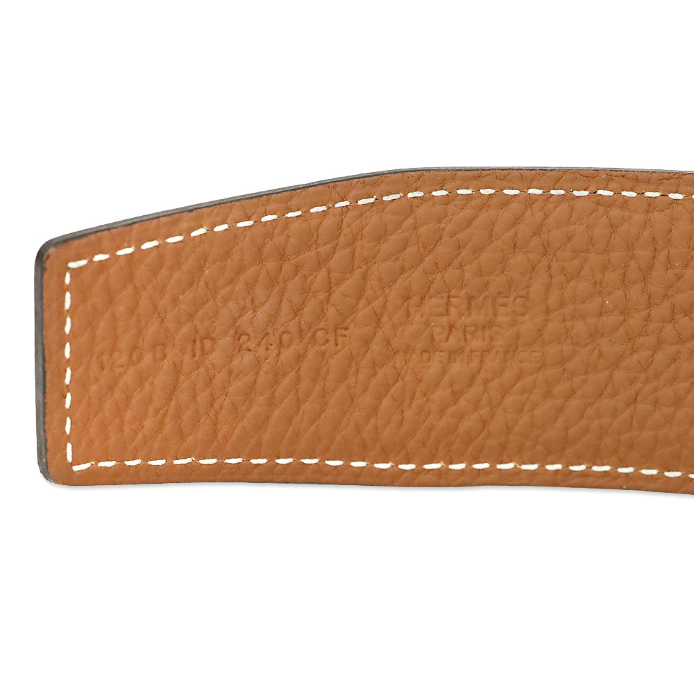Hermès Constance Belt Buckle & Reversible Macassar/Gold Leather Strap