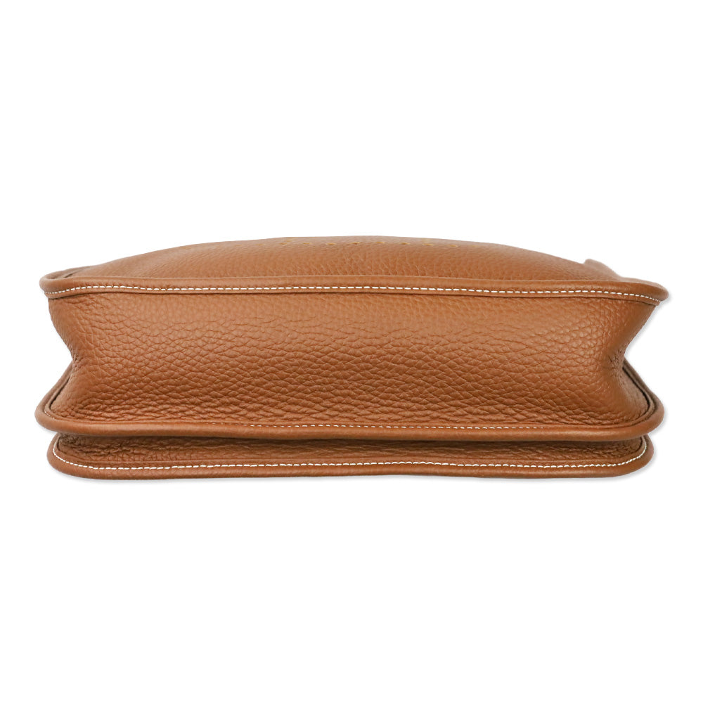 Hermès Gold Taurillon Clemence Evelyne III 29 PM in Palladium Hardware