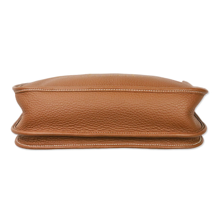 Hermès Gold Taurillon Clemence Evelyne III 29 PM in Palladium Hardware