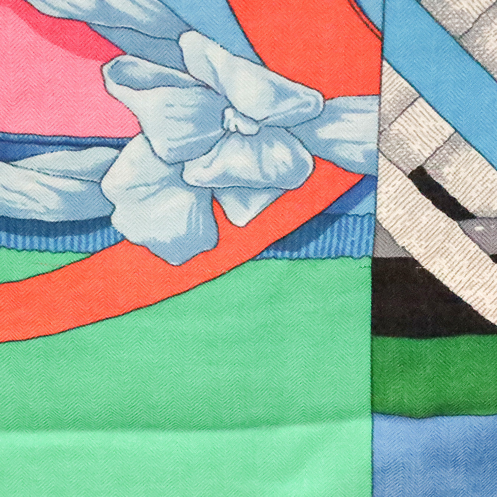 Hermès Green/Pink/Blue Mors à Jouets Chemise Cashmere 140 Shawl
