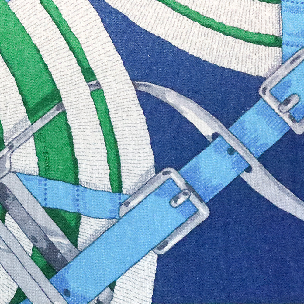 Hermès Green/Pink/Blue Mors à Jouets Chemise Cashmere 140 Shawl
