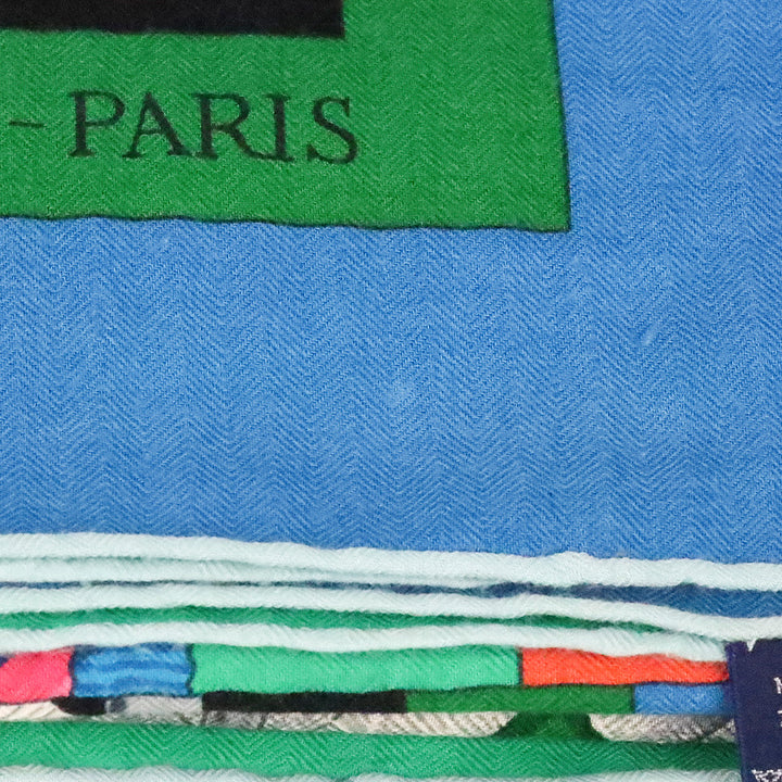 Hermès Green/Pink/Blue Mors à Jouets Chemise Cashmere 140 Shawl
