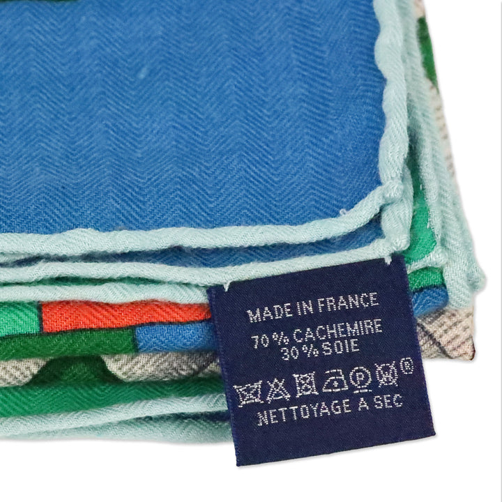 Hermès Green/Pink/Blue Mors à Jouets Chemise Cashmere 140 Shawl
