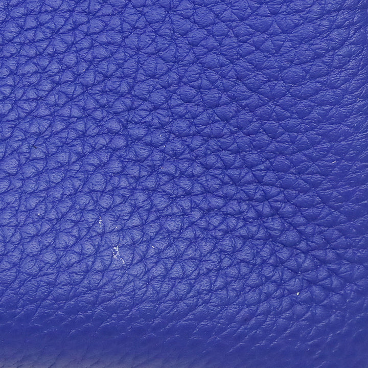 Hermès HSS Bicolor Bleu Électrique and Gris Mouette Togo Retourne Birkin 35 with Brushed Palladium Hardware